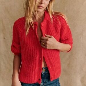 Sezane Emile Cardigan Red - Size S
